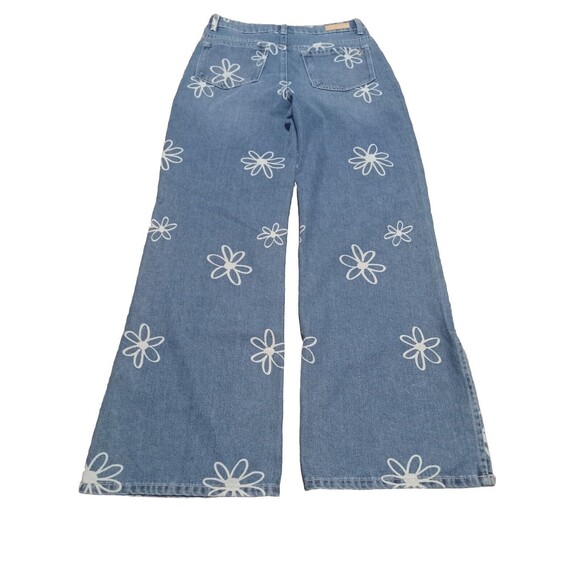 Justice Blue Kids Jeans with White Floral Pattern - Picture 2 of 7